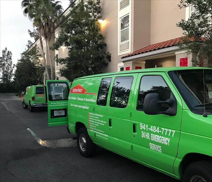 SERVPRO Truck in front of a commercial building